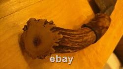 Knife Old Cowboy Western Handmade Stag Custom Fighting Hunting Skinning w Sheath