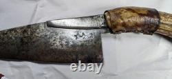 Knife Old Handmade American Indian Stag Handle