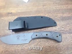 Knives Pasayten Lite Traveller Full Tang Fixed Blade- Tumble Finish- Black Kydex