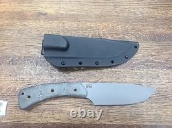 Knives Pasayten Lite Traveller Full Tang Fixed Blade- Tumble Finish- Black Kydex