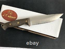 LT Wright Forest Trail Custom Fixed Blade Knife Green Canvas A2 Saber Grind