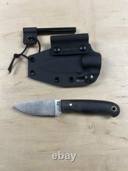 LT Wright Knives Patriot Black Micarta / Brass Pins A2 with Kydex Sheath