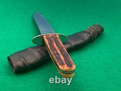 Landers Frary & Clark LF&C Vintage 100 YEARS OLD Hunting STAG BOWIE Knife