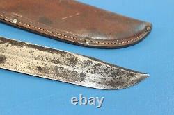 Large Vintage Western L46-8 Large Bowie Knife Fighting Hunting + Sheath