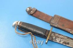 Large Vintage Western L46-8 Large Bowie Knife Fighting Hunting + Sheath