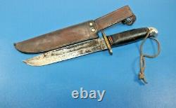 Large Vintage Western L46-8 Large Bowie Knife Fighting Hunting + Sheath