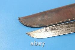 Large Vintage Western L46-8 Large Bowie Knife Fighting Hunting + Sheath