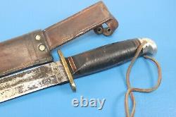 Large Vintage Western L46-8 Large Bowie Knife Fighting Hunting + Sheath