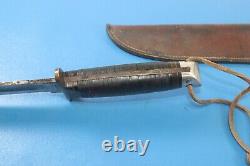 Large Vintage Western L46-8 Large Bowie Knife Fighting Hunting + Sheath