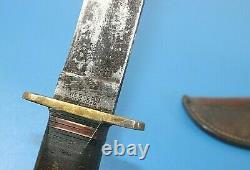 Large Vintage Western L46-8 Large Bowie Knife Fighting Hunting + Sheath