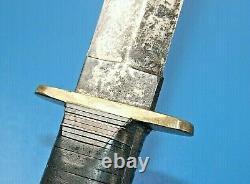 Large Vintage Western L46-8 Large Bowie Knife Fighting Hunting + Sheath