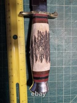 Linder Bowie Knife Fixed Blade Solingen Germany Inox Rostfrei Stag + Sheath