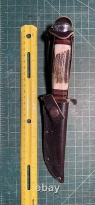 Linder Bowie Knife Fixed Blade Solingen Germany Inox Rostfrei Stag + Sheath