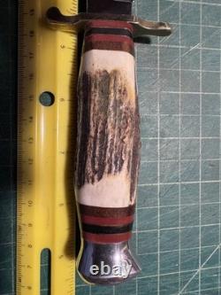 Linder Bowie Knife Fixed Blade Solingen Germany Inox Rostfrei Stag + Sheath