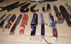 Lot Of 11 Mixed Knives 10 To 21 Length Damascus Steel & More