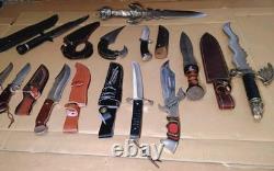 Lot Of 11 Mixed Knives 10 To 21 Length Damascus Steel & More