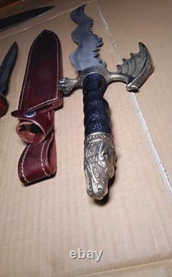 Lot Of 11 Mixed Knives 10 To 21 Length Damascus Steel & More