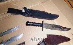 Lot Of 11 Mixed Knives 10 To 21 Length Damascus Steel & More