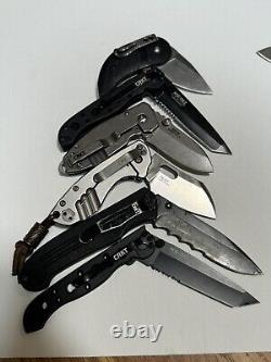 Lot of 13 Pocket Knives CRKT Tactical Hunting Collectible