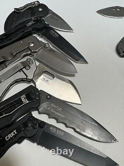 Lot of 13 Pocket Knives CRKT Tactical Hunting Collectible