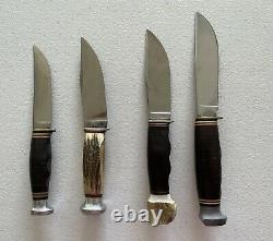 Lot of 4 Vintage Ka-Bar Fixed Blade Knives