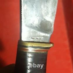 MARBLE KNIFE pat pending gunsight small stamp woodcraft stag antq w Sheath