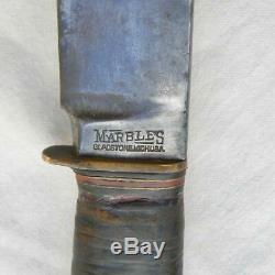 MARBLE'S USA 1923-1940 huge TRAILMAKER 9.75 blade knife, original sheath RARE