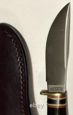 MARBLES GLADSTONE PLAINSMAN Hunting Knife FIXED BLADE With Sheath Unused