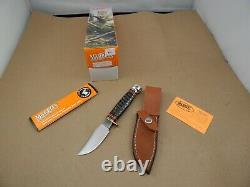 MARBLES Gladstone USA TRAILCRAFT Hunting Knife withsheath IMPALA BONE 2001 MINT