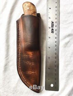 ML Knives Drop Point Hunter Woodsman Knife with Leather Sheath