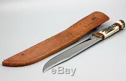 MSA 1992 Marble's USA Huge Bowie Stag on Stag Knife, NOT MADE by MARBLE'S MI