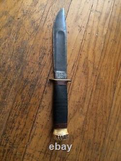 MSA CO. Vtg Gladstone Hunting WW1 Blade USA MARBLES Knife Stag Butt