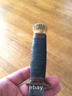 MSA CO. Vtg Gladstone Hunting WW1 Blade USA MARBLES Knife Stag Butt