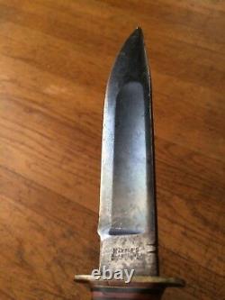 MSA CO. Vtg Gladstone Hunting WW1 Blade USA MARBLES Knife Stag Butt