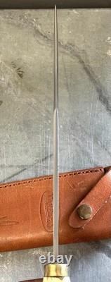 Marbles 15-1/2 Polished Bowie Knife With Stag Handle And Sheath