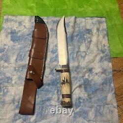 Marbles Gladstone USA leather sheath Trailmaker fixed blade knife