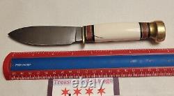 Marbles Knife Ruffed Grouse Hunting Used PreOwned USA Made Scrimshaw Bone Handle