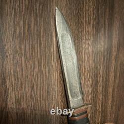 Marbles Vintage Hunting Knife Carbon Steel Clip Point Leather Handle Sheath