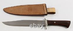 Matt Lamey Custom Knives Bowie Fixed Blade Knife Wood Scales with Leather Sheath