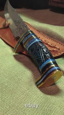 Michael Klaas Espana (Spain), 13in Custom Knife & Leather Sheath (NICE)