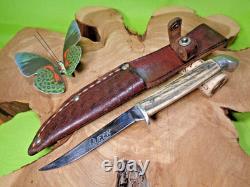 Mid Century Vintage Queen Bird & Trout Knife with Original Sheath