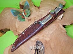 Mid Century Vintage Queen Bird & Trout Knife with Original Sheath