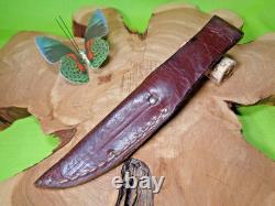 Mid Century Vintage Queen Bird & Trout Knife with Original Sheath