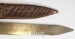 Mid-late 1800s Sheffield Fur Trade Hunting Skinning Knife Hand Stitched Sheath