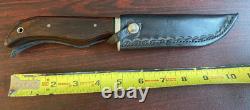 Miller knife custom signed fixed blade knife with hand made sheath nice