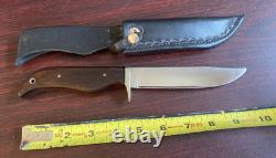 Miller knife custom signed fixed blade knife with hand made sheath nice
