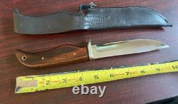 Miller knife custom signed fixed blade knife with hand made sheath nice