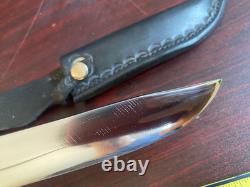 Miller knife custom signed fixed blade knife with hand made sheath nice