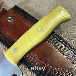 Mint, D. Lowcy Custom Knife, Bone Micarta, 1095 Steel, Custom Sheath