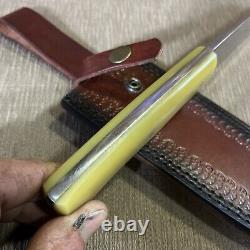 Mint, D. Lowcy Custom Knife, Bone Micarta, 1095 Steel, Custom Sheath